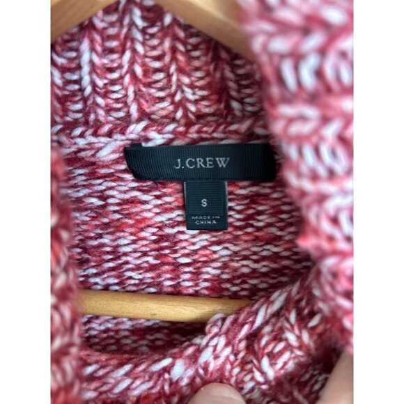 J.Crew Oversized Knitted Turtleneck Pink White Chunky Size Small - Picture 3 of 6